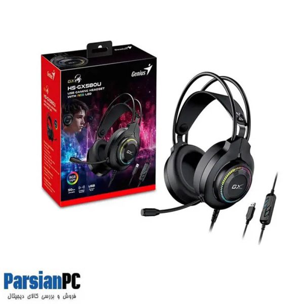 هدست با سیم گیمینگ جنیوس GENIUS GX GAMING HS-GX580U RGB BLACK