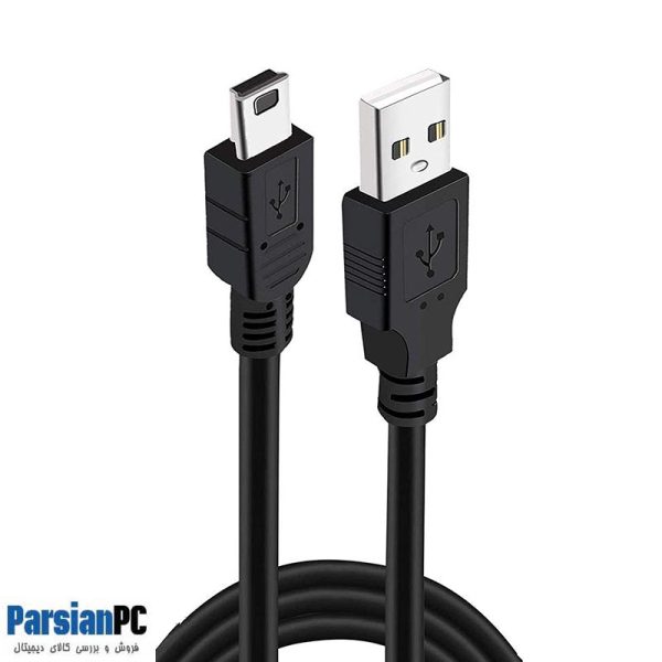 کابل شارژ و انتقال اطلاعات  MINI USB  ذوزنقه یک  متری