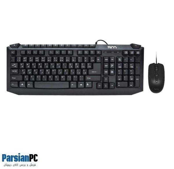 کیبورد و ماوس با سیم تسکو TSCO KEY BOARD & MOUSE TKM8054N BLACK