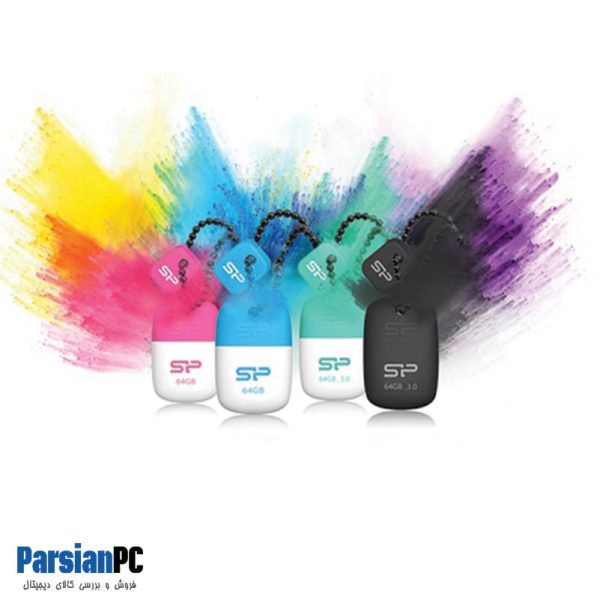 فلش مموری سیلیکون پاور TOUCH T07 ظرفیت 32گیگابایتUSB 2 سفید آبی