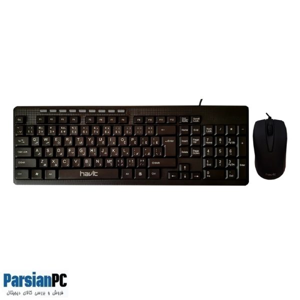 ماوس و کیبورد با سیم کمبو هویت HAVIT USB KEYBOARD & MOUSE KB672 BLACK