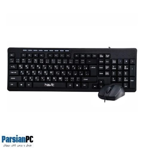 ماوس و کیبورد با سیم کمبو هویت HAVIT USB KEYBOARD & MOUSE KB672 BLACK
